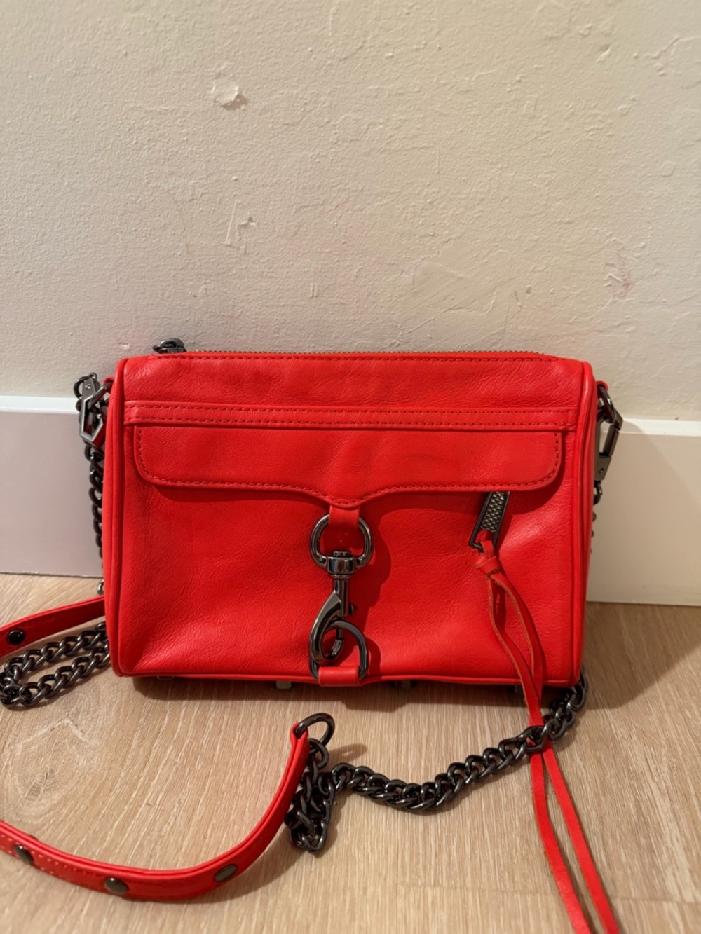 Rebecca Minkoff Red Leather Mini MAC Crossbody